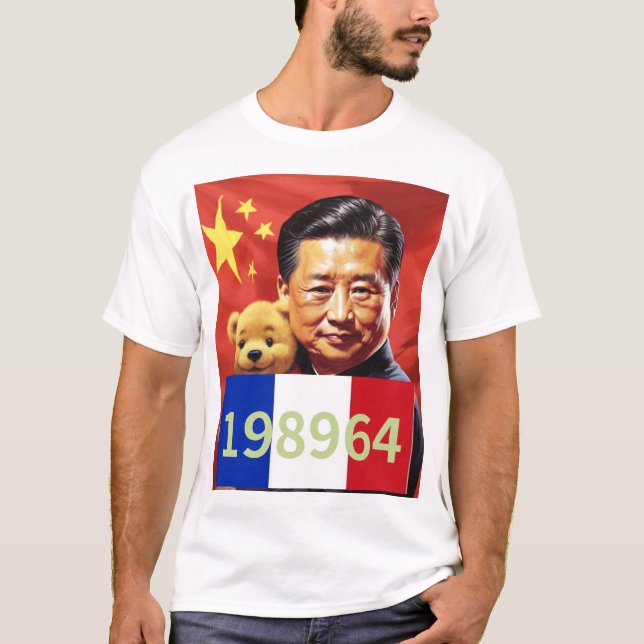 XIJINPING WINNIE POOH CHINA CCP 198964 FRANCE FLAG T-Shirt (Front)