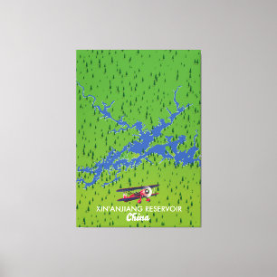Xin'anjiang Reservoir China map Canvas Print