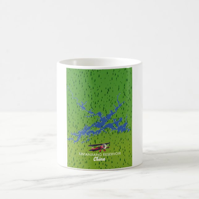 Xin'anjiang Reservoir China map Coffee Mug (Center)