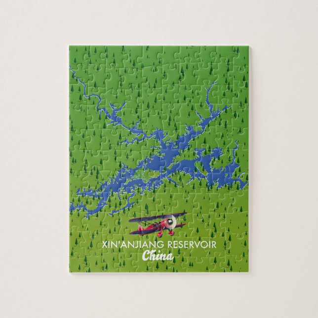 Xin'anjiang Reservoir China map Jigsaw Puzzle (Vertical)