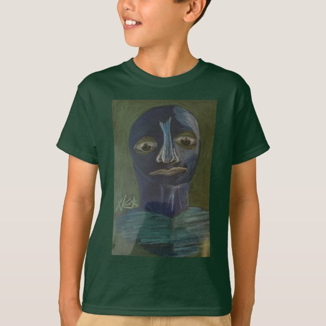 XKA PRIVATE COLLECTION blue Man Thinking T-Shirt (Front)