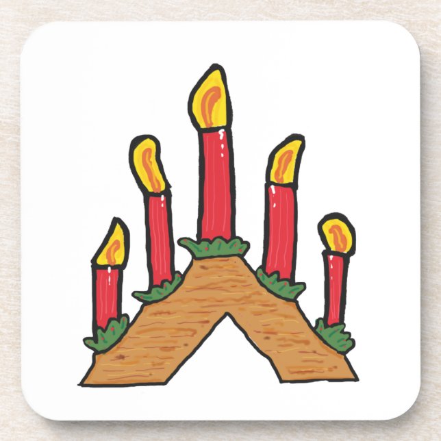 Xmas Advent Candles Coaster (Front)