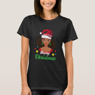 Xmas African American Black Woman T-Shirt