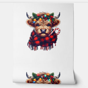 xmas amazing highland cow christmas light  wallpaper