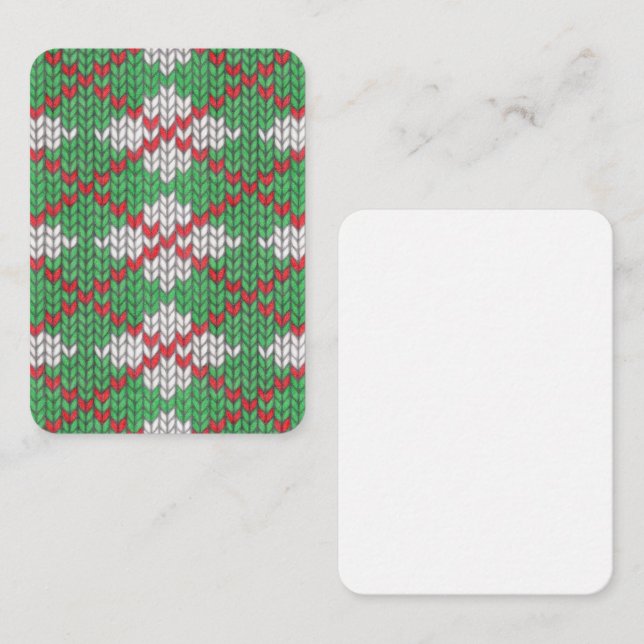 XMAS ARGYLE KNIT 3.5x2.5 Flat Note Card / Vertical (Front/Back)