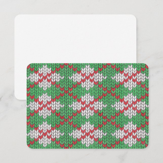 XMAS ARGYLE KNIT 3.5x5 Flat Card / Horizontal (Front/Back)