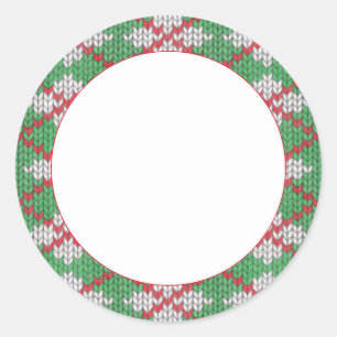 XMAS ARGYLE KNIT 3" Round Stickers