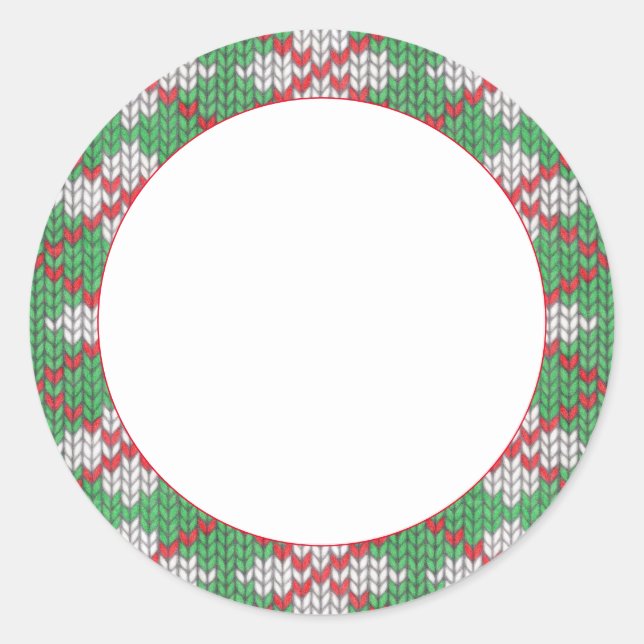 XMAS ARGYLE KNIT 3" Round Stickers (Front)