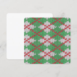 XMAS ARGYLE KNIT 5.25" Square Flat Card