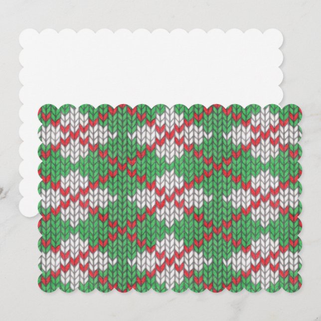 XMAS ARGYLE KNIT 5x7 Flat Card / Horizontal (Front/Back)