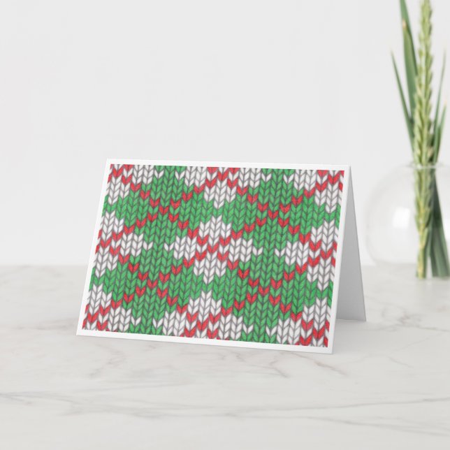XMAS ARGYLE KNIT Christmas Card / Horizontal (Front)