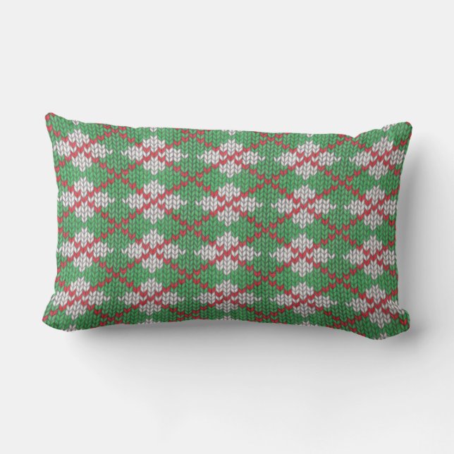 XMAS ARGYLE KNIT Lumbar Pillow (Back)