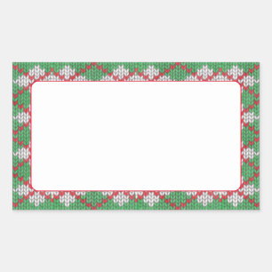 XMAS ARGYLE KNIT Rectangle Matte Stickers
