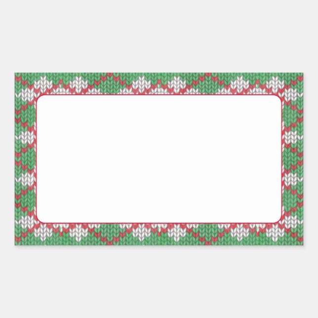 XMAS ARGYLE KNIT Rectangle Matte Stickers (Front)