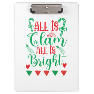 Xmas Art All Is Bright Clipboard