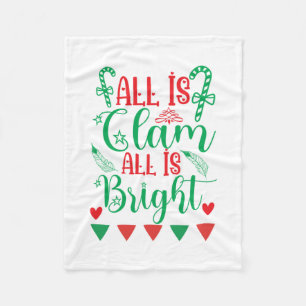 Xmas Art All Is Bright Fleece Blanket