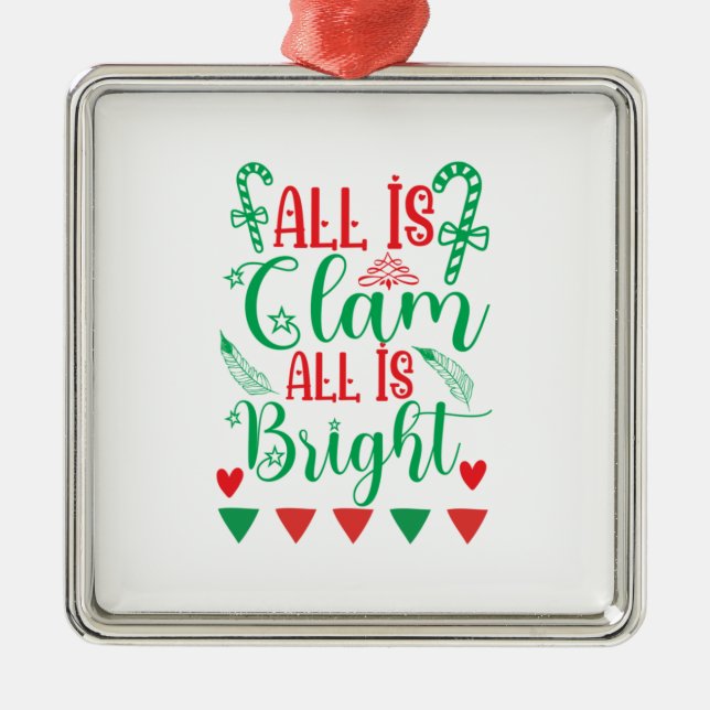 Xmas Art All Is Bright Metal Tree Decoration (Front)