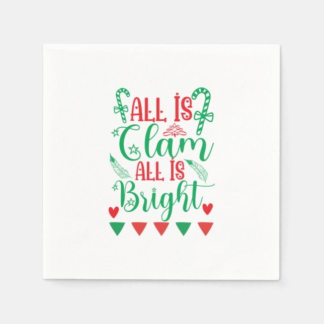 Xmas Art All Is Bright Napkin (Front)