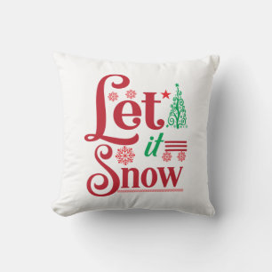 Xmas Art Let Is Snow Cushion