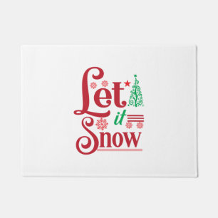 Xmas Art Let Is Snow Doormat