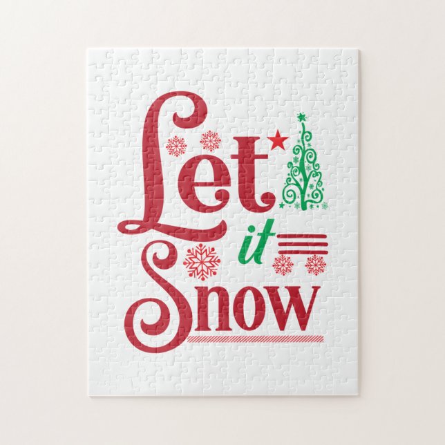 Xmas Art Let Is Snow Jigsaw Puzzle (Vertical)