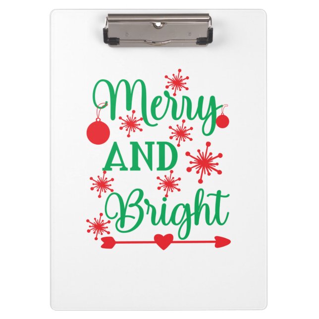 Xmas Art Merry And Bright Clipboard (Front)