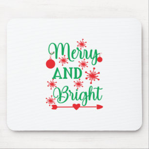 Xmas Art Merry And Bright Mouse Pad