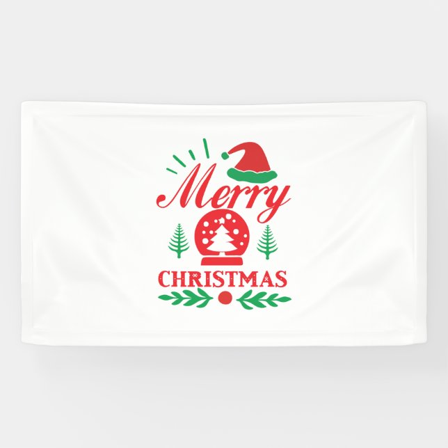 Xmas Art Merry Christmas Banner (Horizontal)