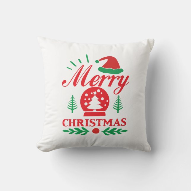 Xmas Art Merry Christmas Cushion (Front)