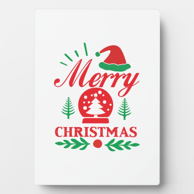 Xmas Art Merry Christmas Plaque (Front)