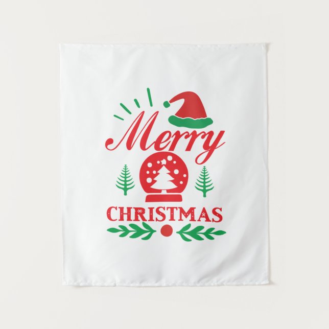 Xmas Art Merry Christmas Tapestry (Front)