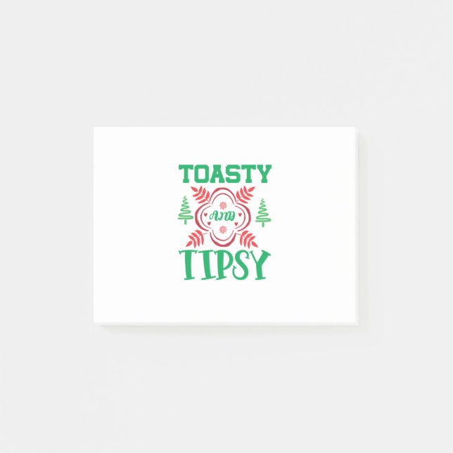 Xmas Art Toasty And Tipsy Post-it Notes (Front)