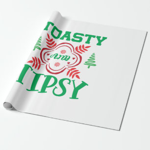 Xmas Art Toasty And Tipsy Wrapping Paper
