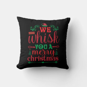 Xmas Art We Whisk You A Merry Christmas Cushion