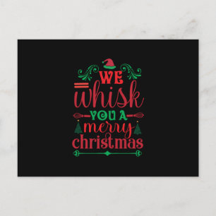 Xmas Art We Whisk You A Merry Christmas Postcard