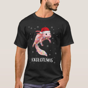 Xmas Axolotlmas Fish Christmas Lights White-Axolot T-Shirt