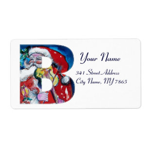 XMAS B LETTER /SANTA CLAUS WITH VIOLIN MONOGRAM