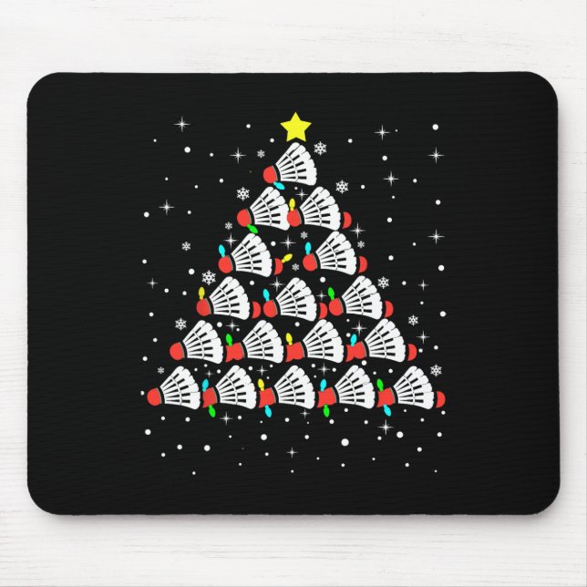 Xmas Badminton Player Shuttle Badminton Christmas  Mouse Pad (Front)