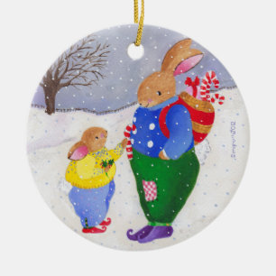 Xmas basket bunny ornament