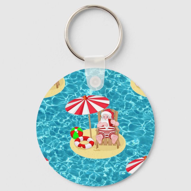 xmas beach santa claus key ring (Front)