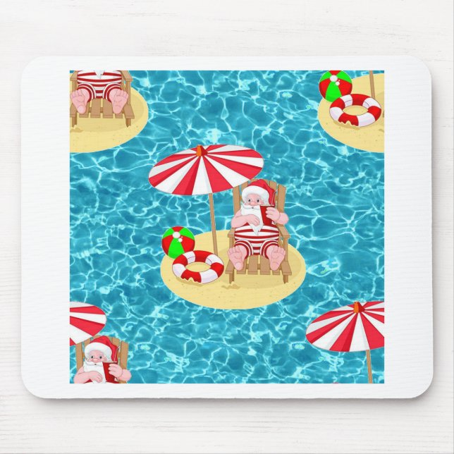 xmas beach santa claus mouse pad (Front)
