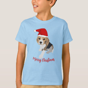 XMAS BEAGLE PUPPY DOG IN RED SANTA HAT CHRISTMAS T T-Shirt