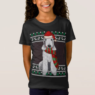 Xmas Bedlington Terrier Dog Santa Hat Ugly Christm T-Shirt