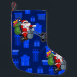 xmas biker santa claus small christmas stocking<br><div class="desc">"xmas biker santa claus ", "funny santa", "santa claus", "motorcycle santa", "christmas motorcycle", "funny santa claus", christmas, chopper, "funny christmas", "biker christmas"</div>