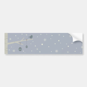 Xmas bird on Tree Branch Bumper Sticker