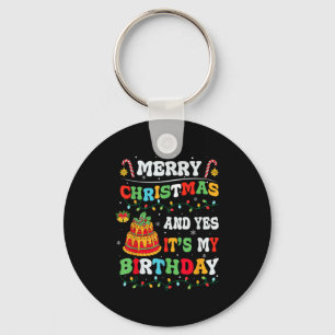Xmas Birthday Funny Merry Christmas And Yes It's M Key Ring