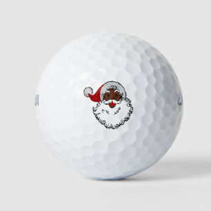 xmas black santa claus golf balls