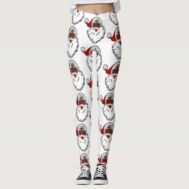 xmas black santa claus leggings (Front)