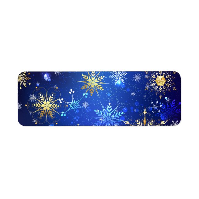 XMAS Blue Background with Golden Snowflakes (Front)