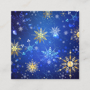 XMAS Blue Background with Golden Snowflakes Enclosure Card